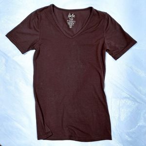Kalon Chocolate Brown Short Sleeve V-neck T-Shirt